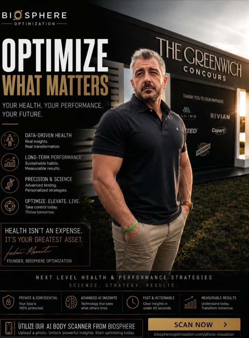 BioSphere Optimization campaign featuring Jarrod Manfro at The Greenwich Concours